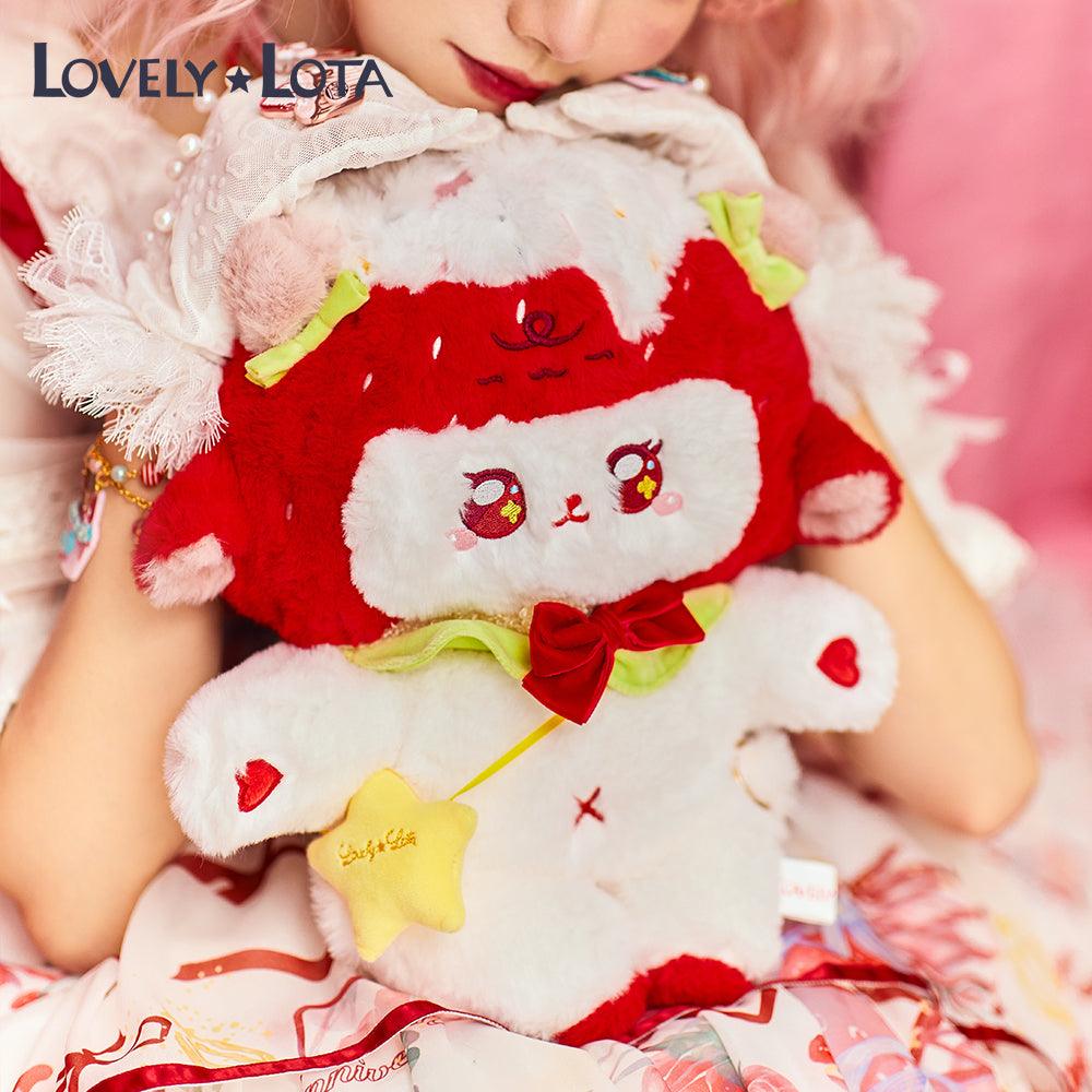 LovelyLota strawberry lamb Plush doll bag backpack crossbody bag lolita bag - Lovely Lota Shop
