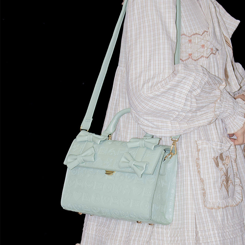 LovelyLota Original Bag | "Cute Sweetheart" Embossed Bag | Chocolate Design Handbag & Crossbody Bucket Bag