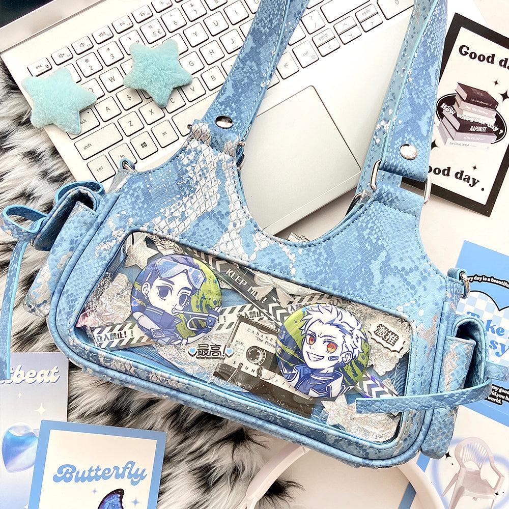 LovelyLota 羽鳞姬 Snake skin pattern itabag shoulder crossbody bag - Lovely Lota Shop