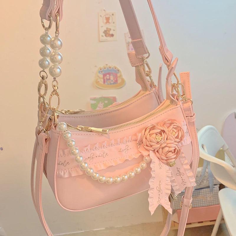 LovelyLota 心梦花礼 Flower armpit bag crossbody bag Lolita bag - Lovely Lota Shop