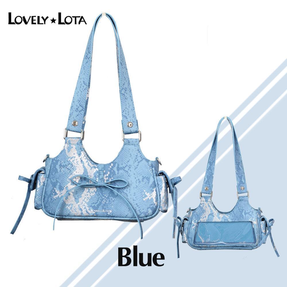 LovelyLota 羽鳞姬 Snake skin pattern itabag shoulder crossbody bag - Lovely Lota Shop