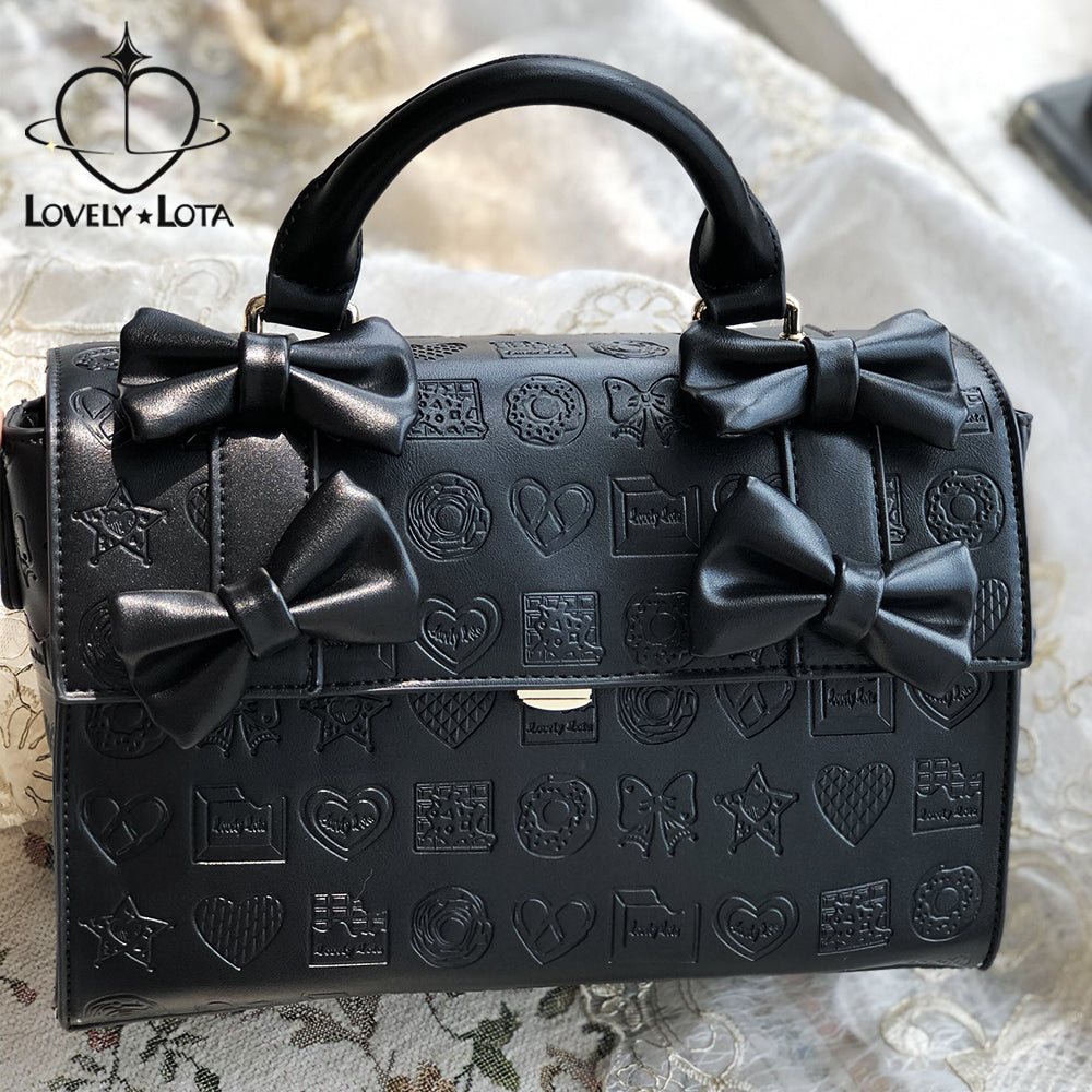 LovelyLota Original Bag | "Cute Sweetheart" Embossed Bag | Chocolate Design Handbag & Crossbody Bucket Bag