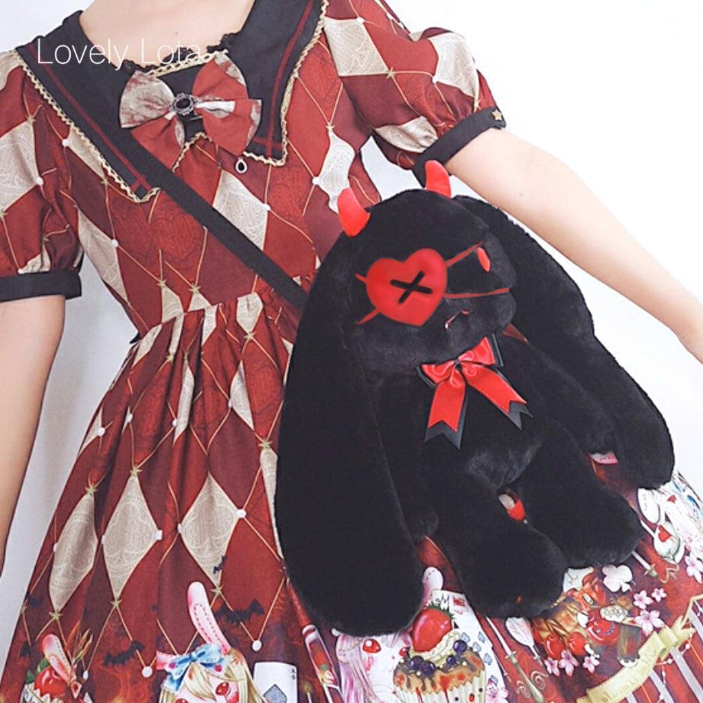 LovelyLota Demon Rabbit Plush Doll Backpack Lolita bag - Lovely Lota Shop
