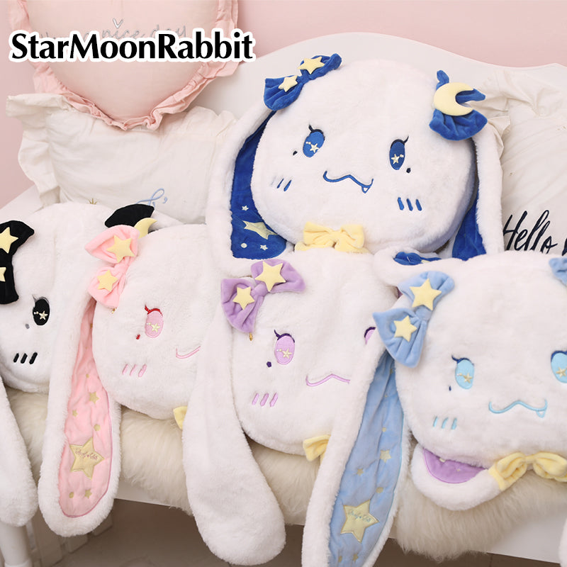 Cute Star-Moon Rabbit IP Plush Backpack - Kawaii Lolita Crossbody Bag for Girls