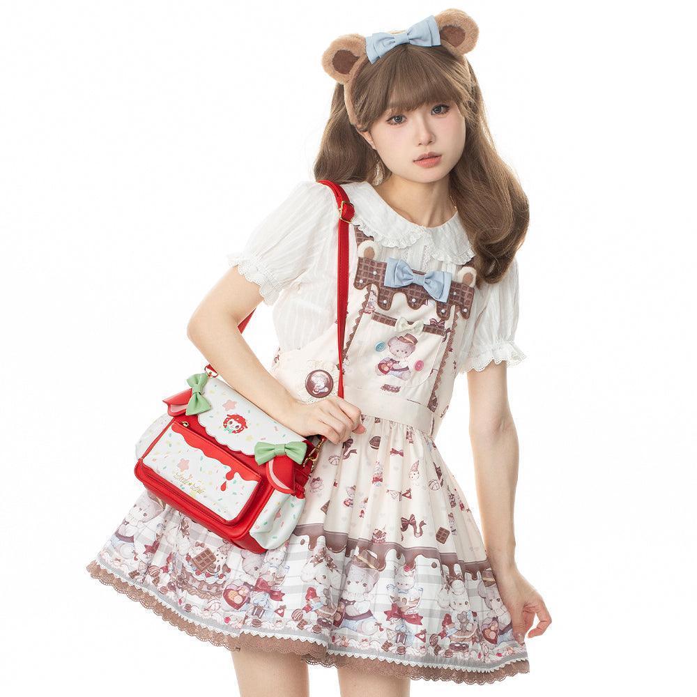LovelyLota strawberry lamb Red cute crossbody bag Lolita bag - Lovely Lota Shop