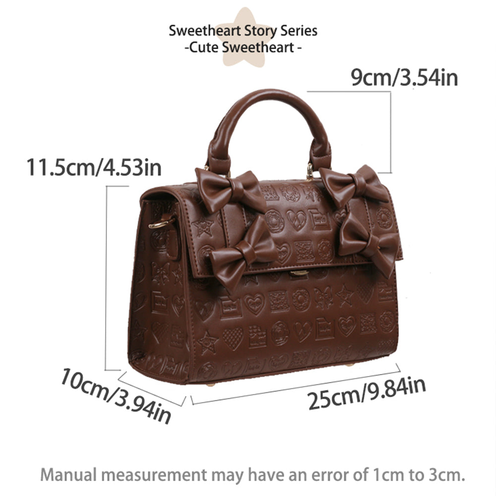 LovelyLota Original Bag | "Cute Sweetheart" Embossed Bag | Chocolate Design Handbag & Crossbody Bucket Bag
