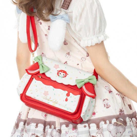 LovelyLota strawberry lamb Red cute crossbody bag Lolita bag - Lovely Lota Shop