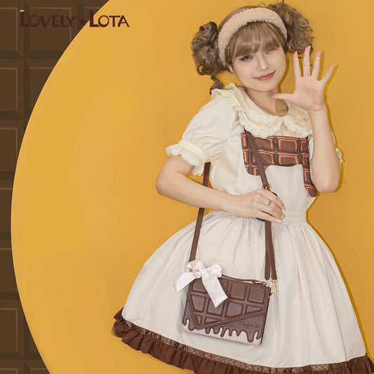 LovelyLota Sugar cube chocolate hand crossbody Lolita bag - Lovely Lota Shop