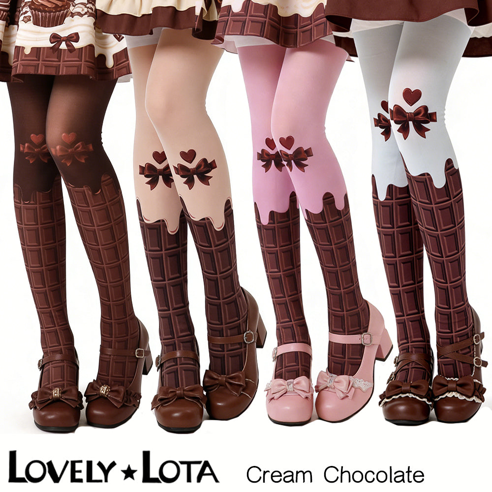 【IN STOCK】LovelyLota Chocolate-Themed Socks: Lolita Socks, Pantyhose, Thigh-Highs, Printed Socks, Original Socks