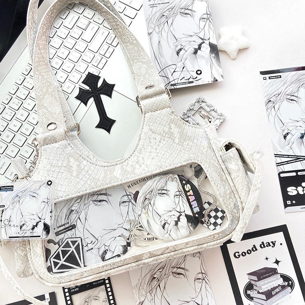 LovelyLota 羽鳞姬 Snake skin pattern itabag shoulder crossbody bag - Lovely Lota Shop