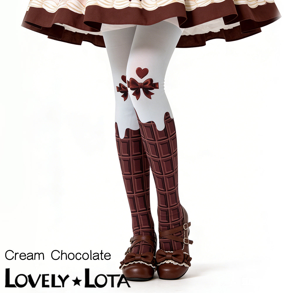 【IN STOCK】LovelyLota Chocolate-Themed Socks: Lolita Socks, Pantyhose, Thigh-Highs, Printed Socks, Original Socks