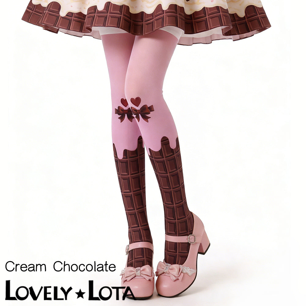 【IN STOCK】LovelyLota Chocolate-Themed Socks: Lolita Socks, Pantyhose, Thigh-Highs, Printed Socks, Original Socks