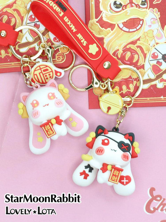 StarMoonRabbit Lucky and lucky cute cartoon keychain pendant - Lovely Lota Shop