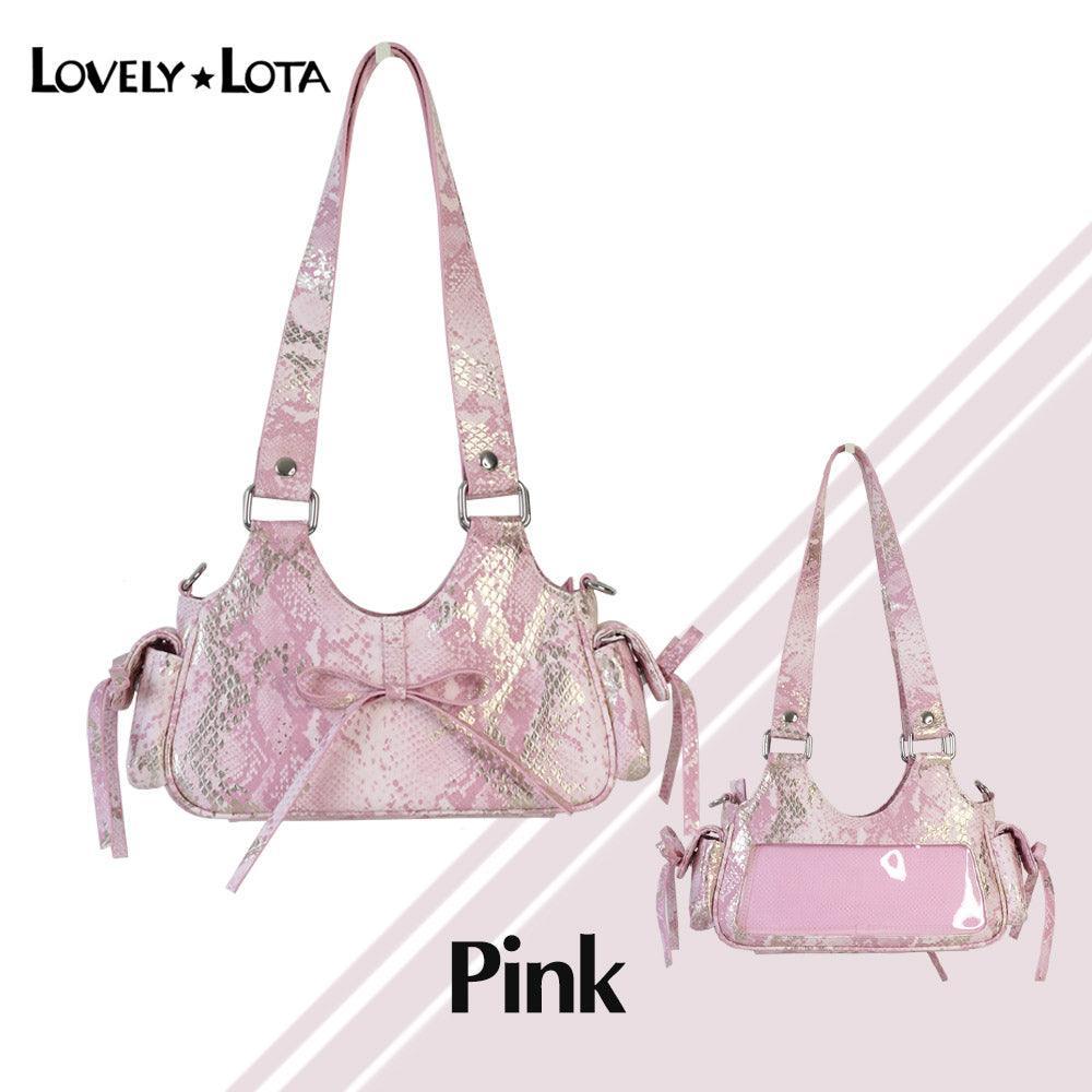 LovelyLota 羽鳞姬 Snake skin pattern itabag shoulder crossbody bag - Lovely Lota Shop