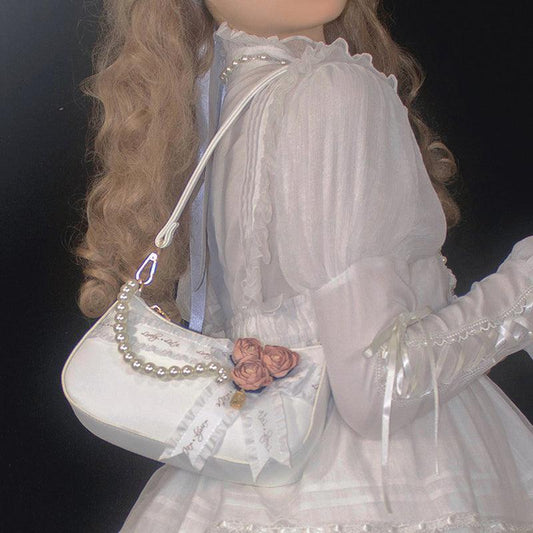 LovelyLota 心梦花礼 Flower armpit bag crossbody bag Lolita bag - Lovely Lota Shop