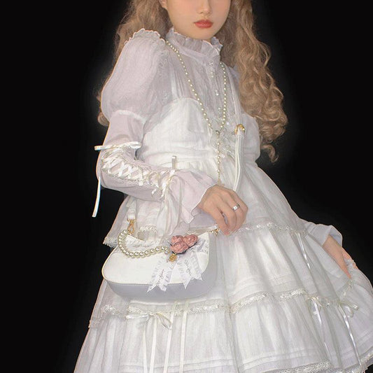 LovelyLota 心梦花礼 Flower armpit bag crossbody bag Lolita bag - Lovely Lota Shop