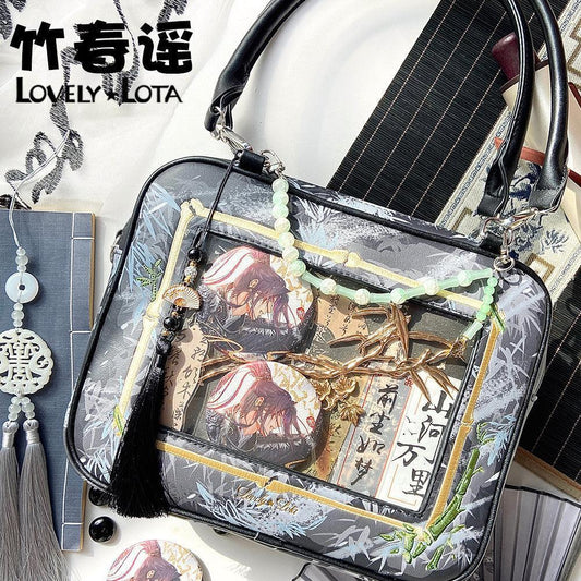 LovelyLota 竹春谣 Chinese style itabag Square top handle crossbody shoulder bag - Lovely Lota Shop
