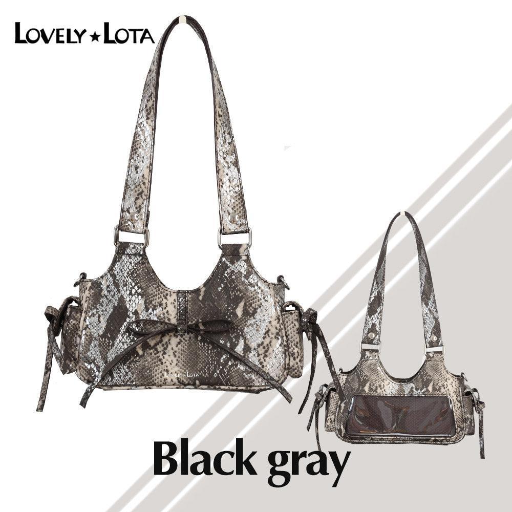LovelyLota 羽鳞姬 Snake skin pattern itabag shoulder crossbody bag - Lovely Lota Shop