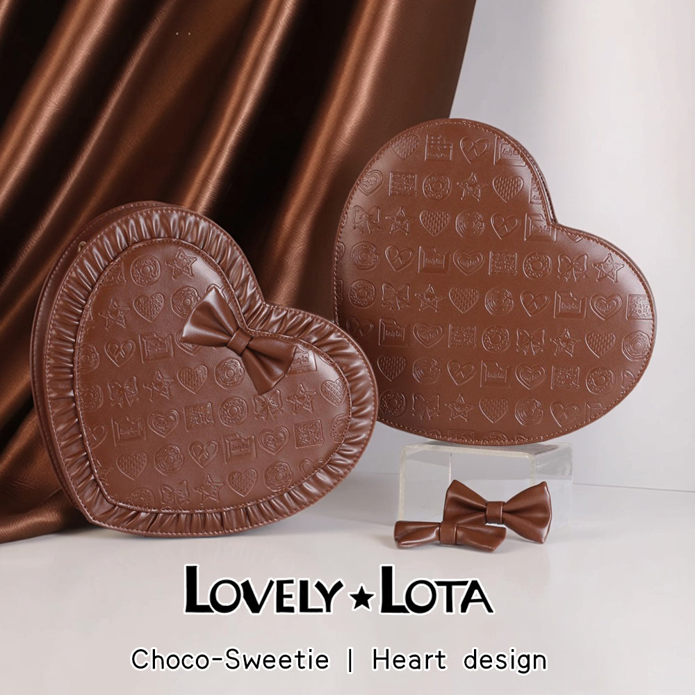【IN STOCK】LovelyLota Original Choco-Sweetie Bag | Heart-Shaped Embossed Chocolate Design | Lolita Handbag & Crossbody | Perfect Gift for Girlfriend