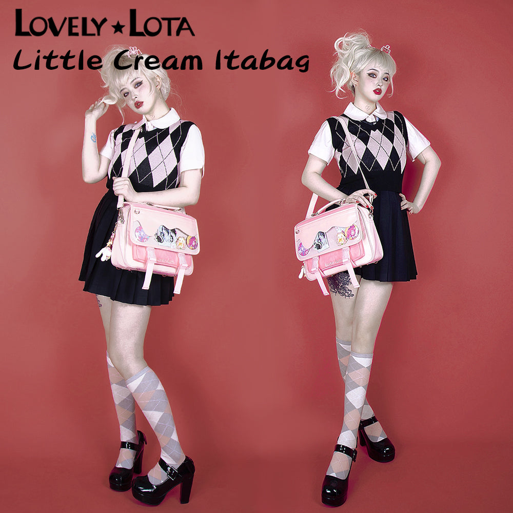 In Stock | LovelyLota Original Cream Small Capacity Ita Bag, Large Capacity Backpack & Crossbody Bag, Cute Daily Handbag