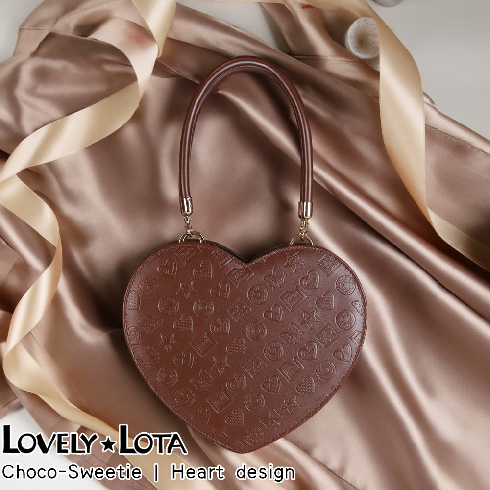 【IN STOCK】LovelyLota Original Choco-Sweetie Bag | Heart-Shaped Embossed Chocolate Design | Lolita Handbag & Crossbody | Perfect Gift for Girlfriend