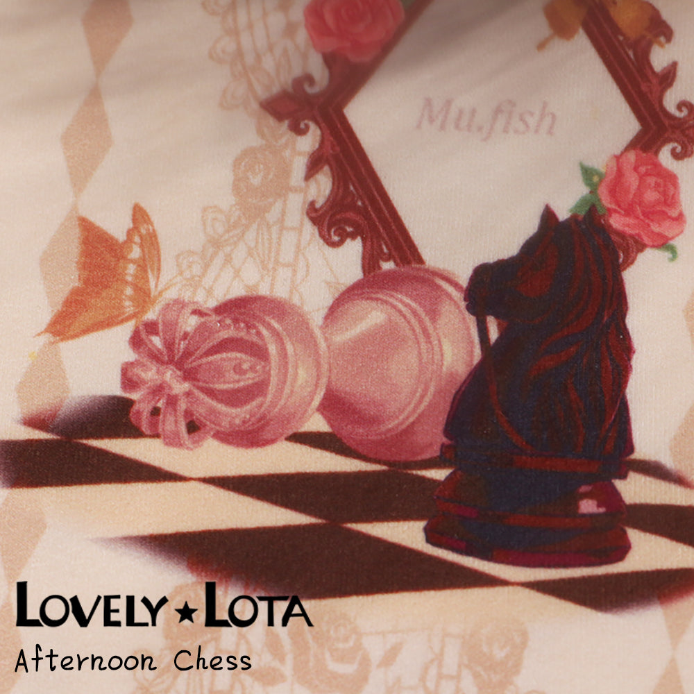 [In Stock] LovelyLota Original Chess Chocolate 120D Velvet Lolita Printed Tights for Women