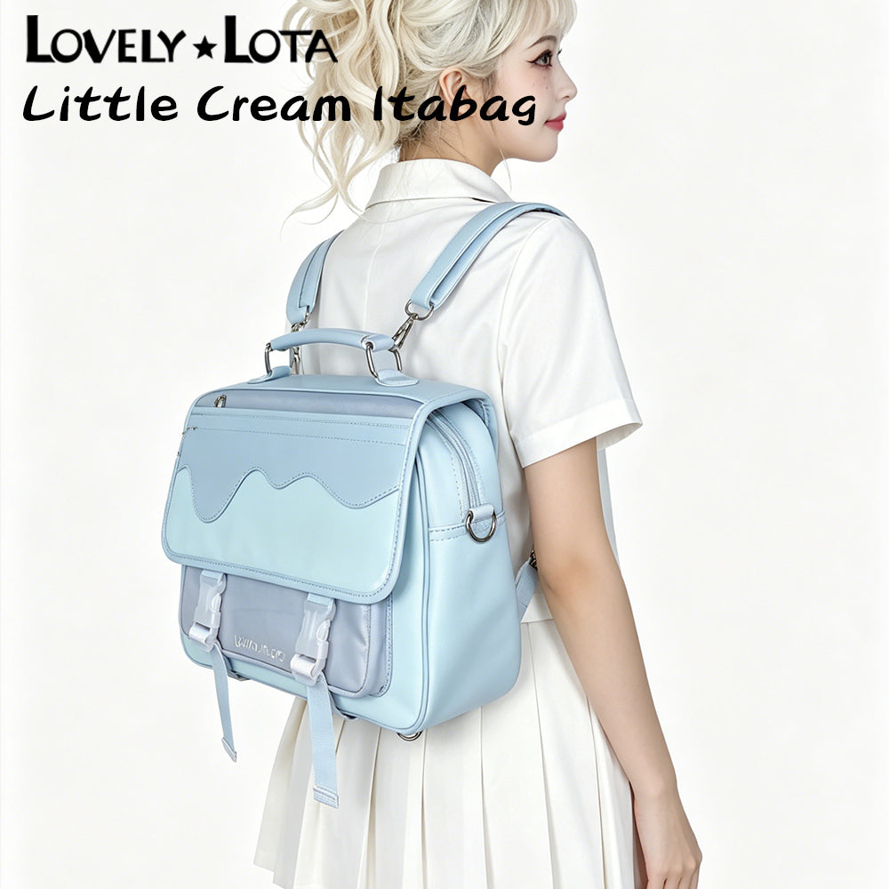 In Stock | LovelyLota Original Cream Small Capacity Ita Bag, Large Capacity Backpack & Crossbody Bag, Cute Daily Handbag