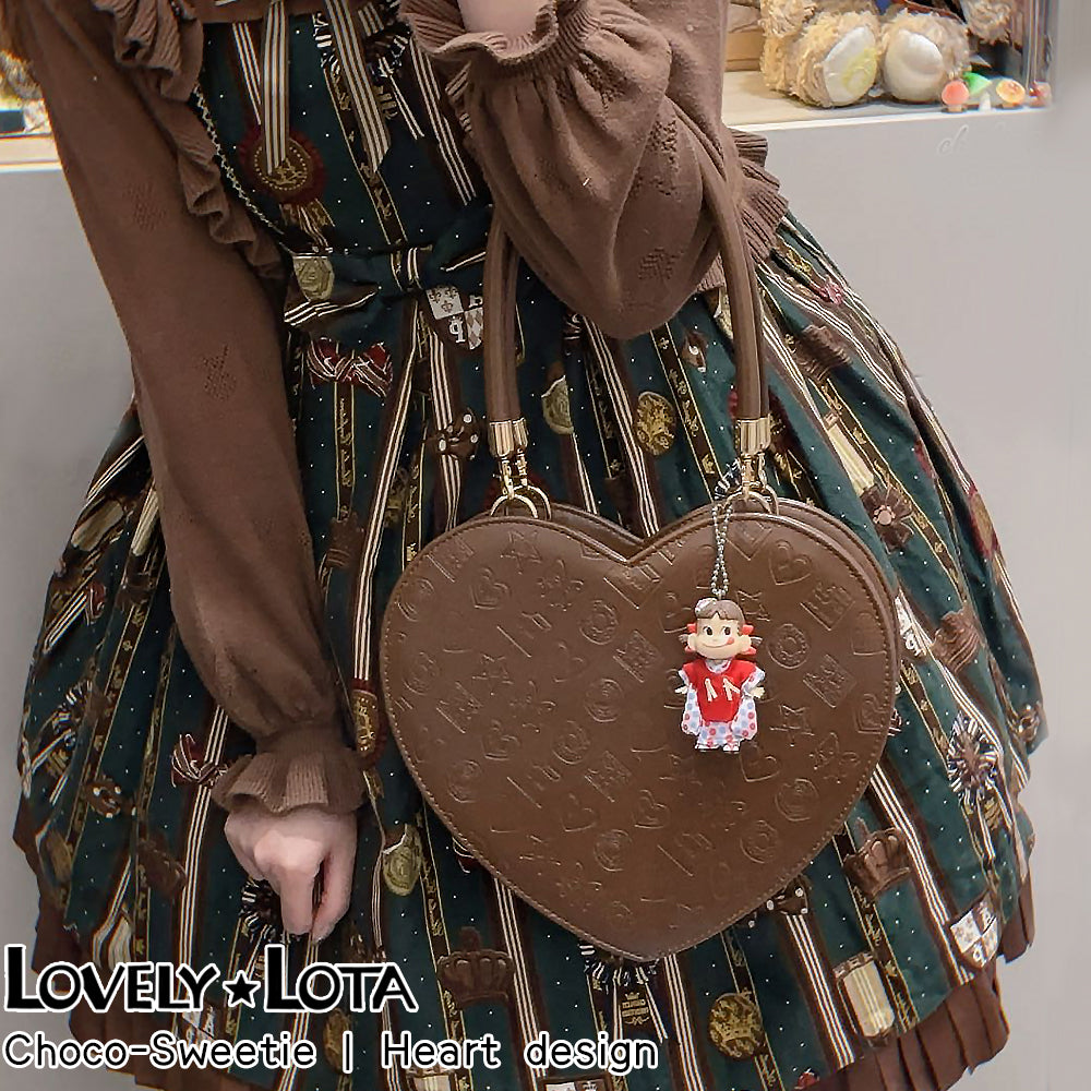 【IN STOCK】LovelyLota Original Choco-Sweetie Bag | Heart-Shaped Embossed Chocolate Design | Lolita Handbag & Crossbody | Perfect Gift for Girlfriend