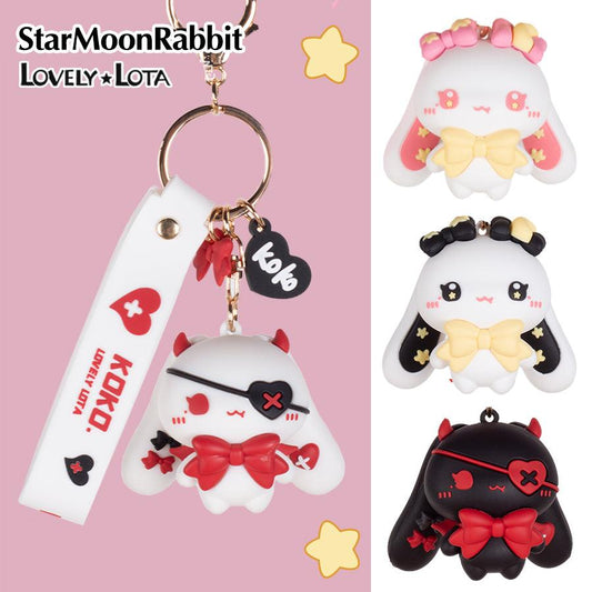 StarMoonRabbit Devil Rabbit Cute Cartoon Keychain pendant - Lovely Lota Shop