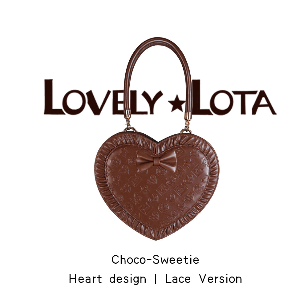 【IN STOCK】LovelyLota Original Choco-Sweetie Bag | Heart-Shaped Embossed Chocolate Design | Lolita Handbag & Crossbody | Perfect Gift for Girlfriend