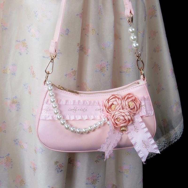 LovelyLota 心梦花礼 Flower armpit bag crossbody bag Lolita bag - Lovely Lota Shop