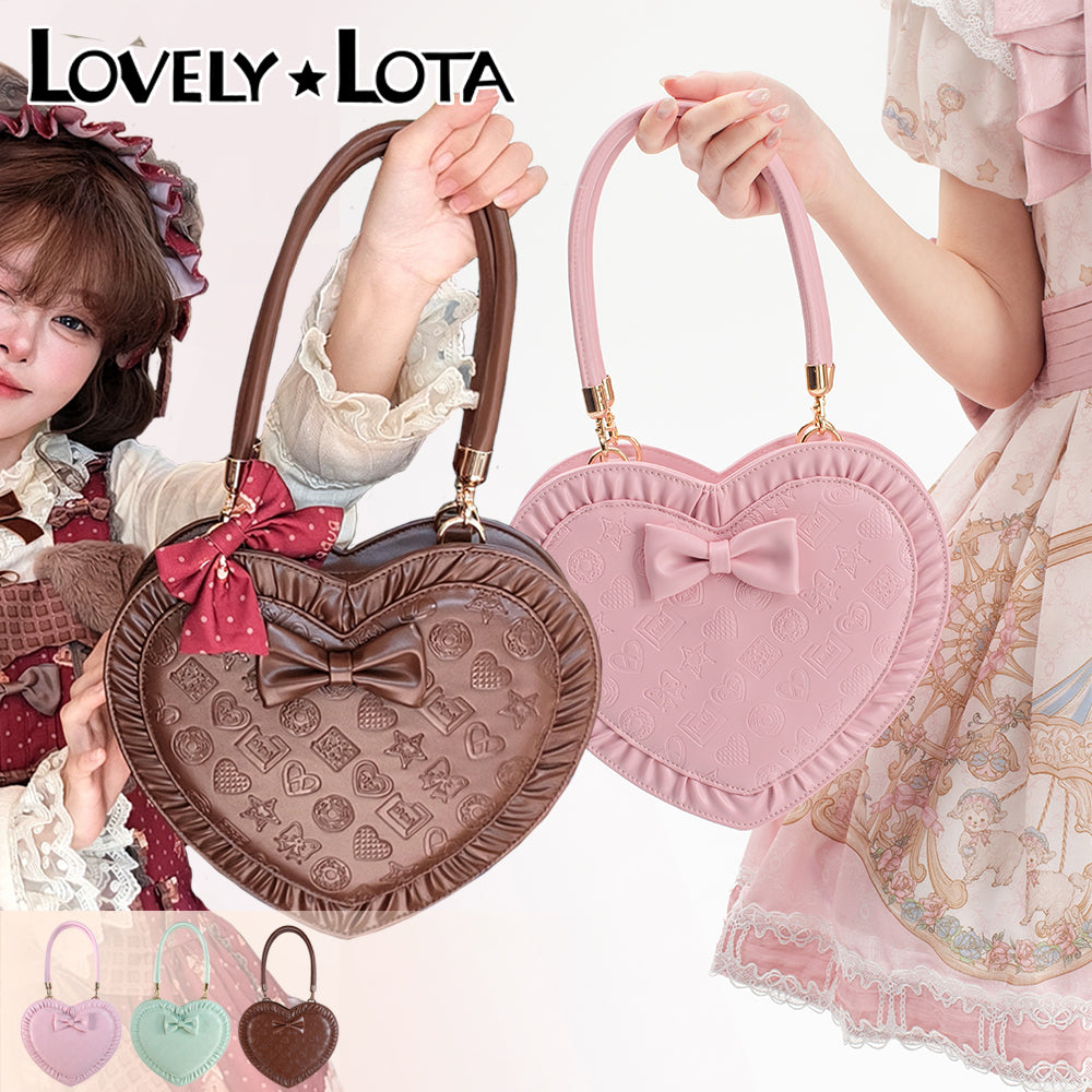 【IN STOCK】LovelyLota Original Choco-Sweetie Bag | Heart-Shaped Embossed Chocolate Design | Lolita Handbag & Crossbody | Perfect Gift for Girlfriend