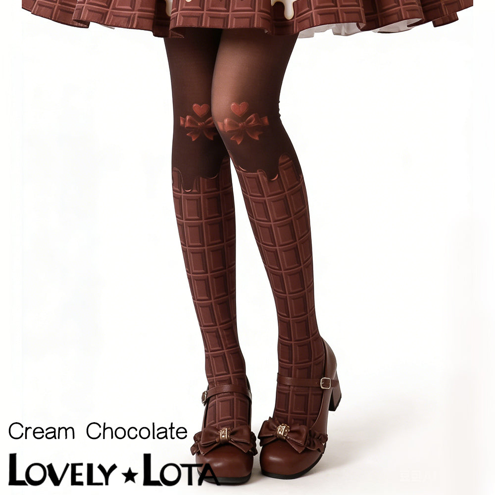 【IN STOCK】LovelyLota Chocolate-Themed Socks: Lolita Socks, Pantyhose, Thigh-Highs, Printed Socks, Original Socks